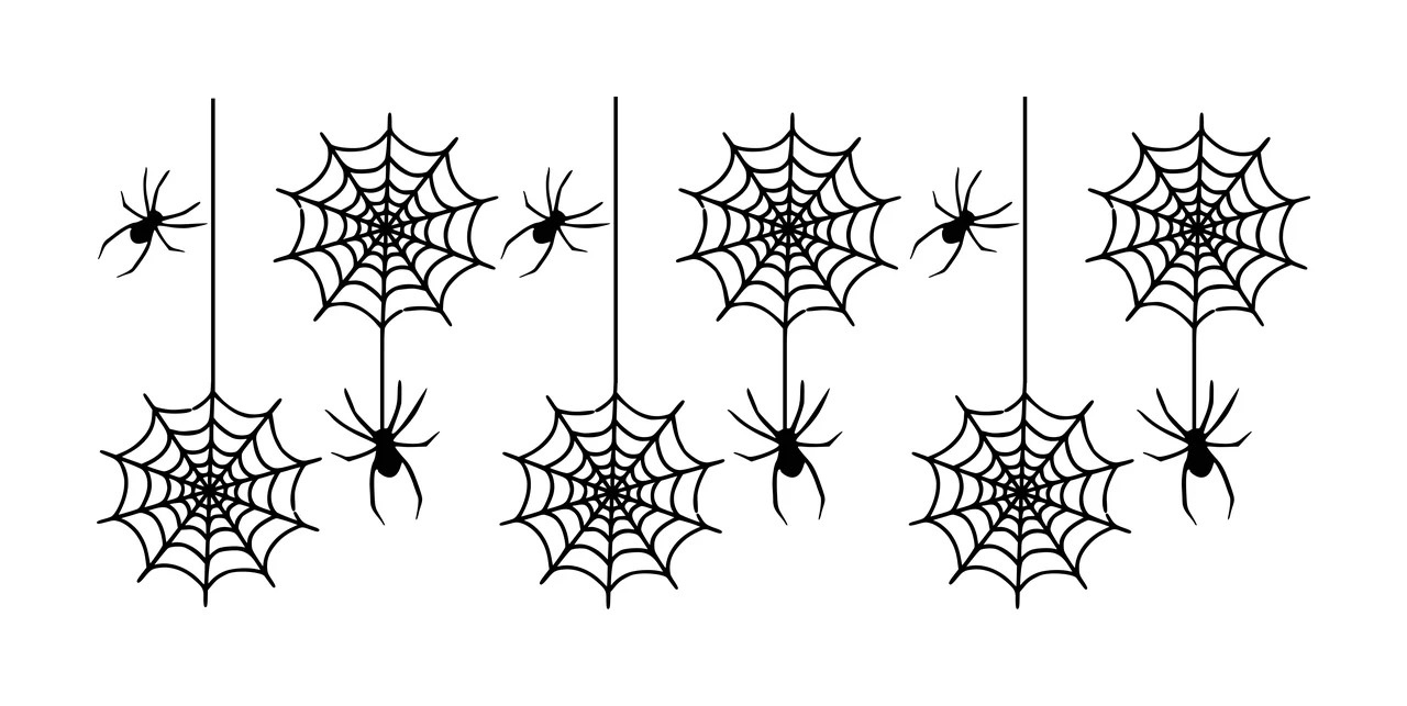 Can Glass Wrap Spider Webs And Spiders Black hanging web graphic