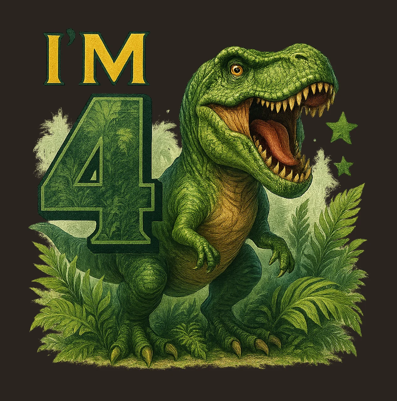 Rex Dinosaur 4th Birthday Dino Sublimation Trex Toddler contrast preview thumbnail