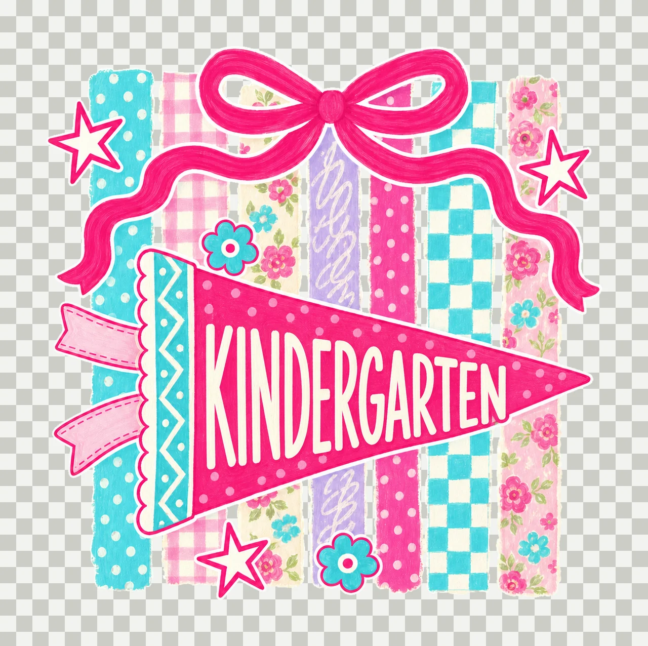 retro pennant 02 kindergarten sublimation instant shirt transparency and detail preview thumbnail