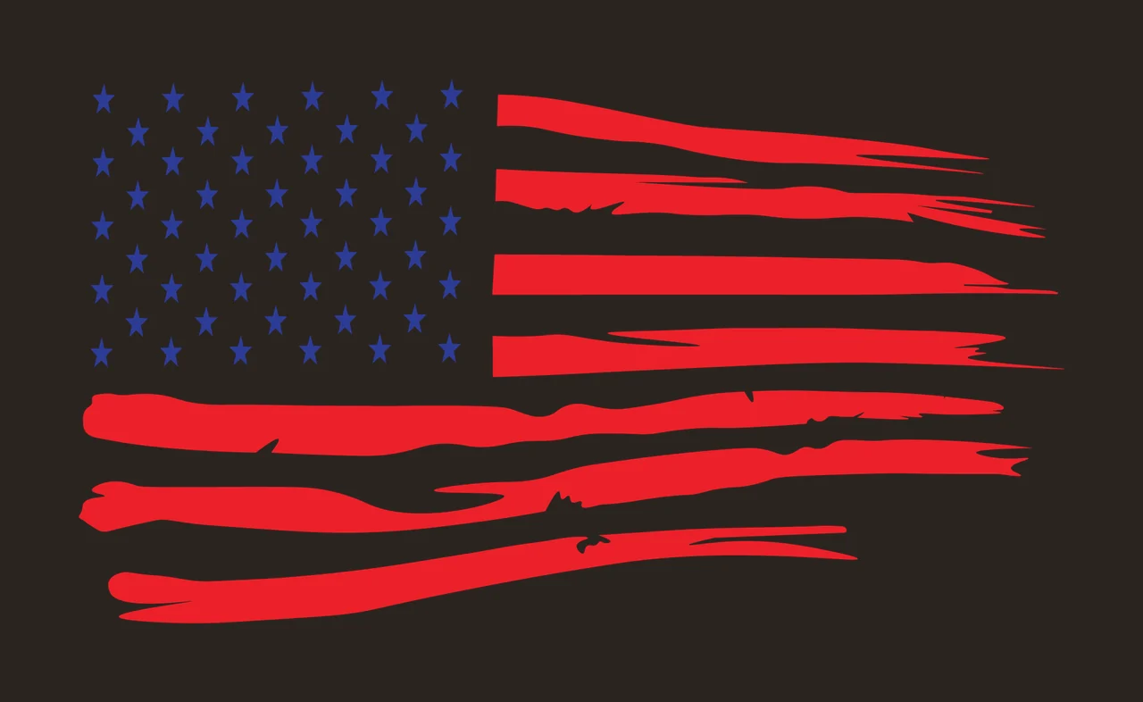 Flag Distressed American Horizontal Graphic stars stripes black contrast preview thumbnail