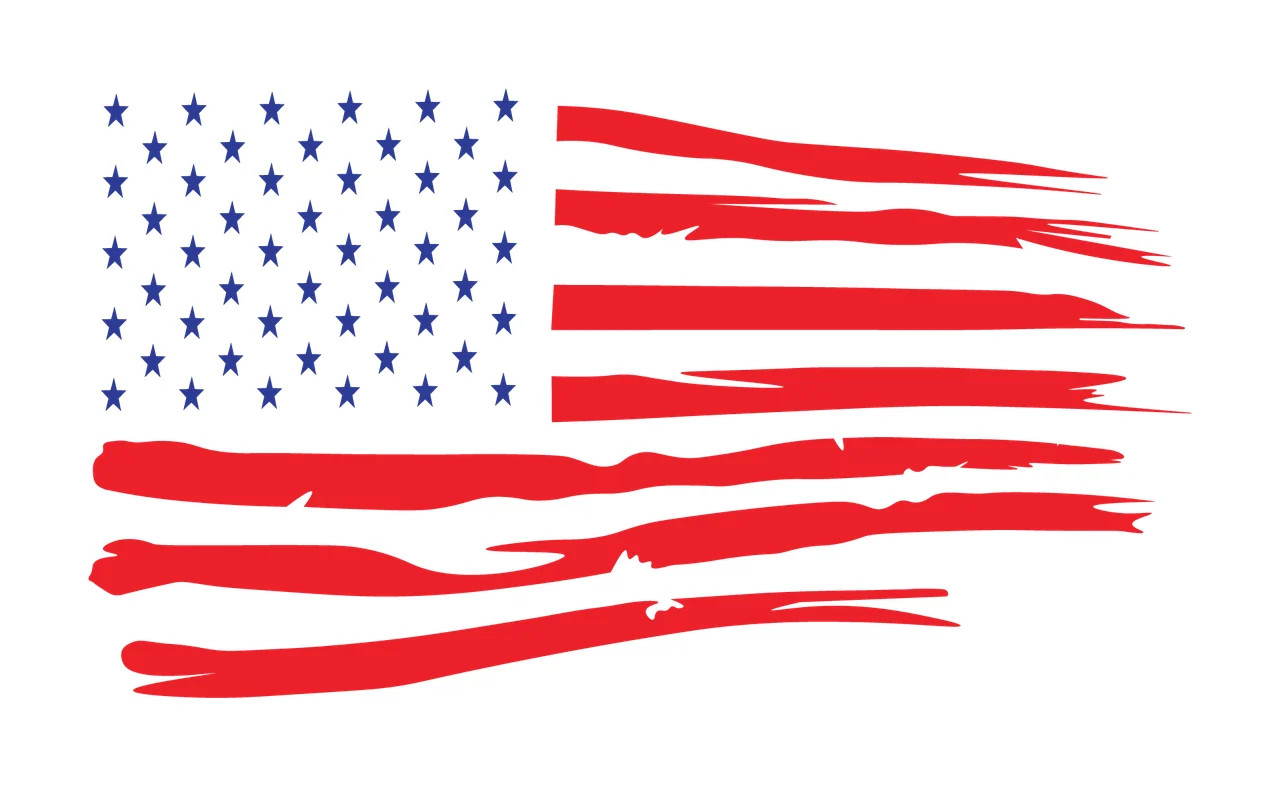 Flag Distressed American Horizontal Graphic stars stripes black
