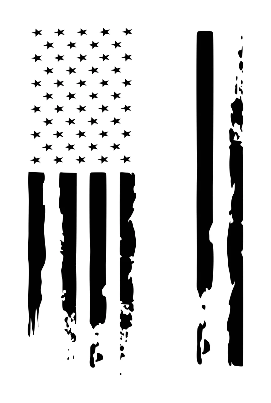 Distressed Flag Pattern With Stars And Vertical Striped stripes