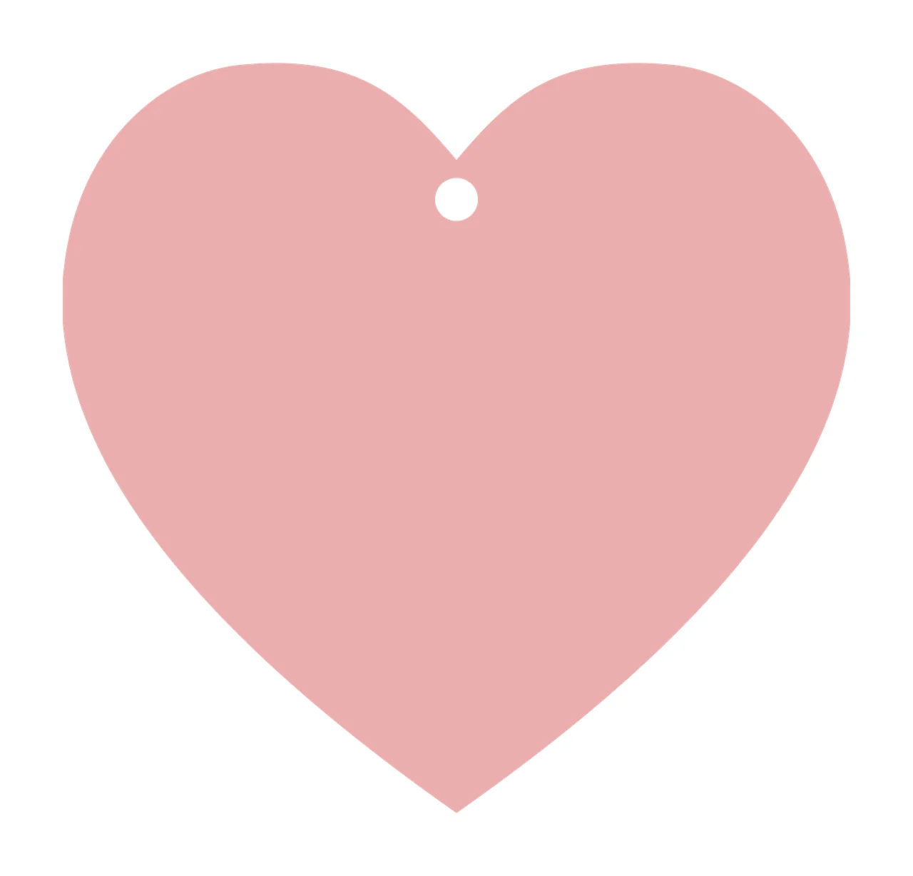 Pink heart-shaped tag with white hole