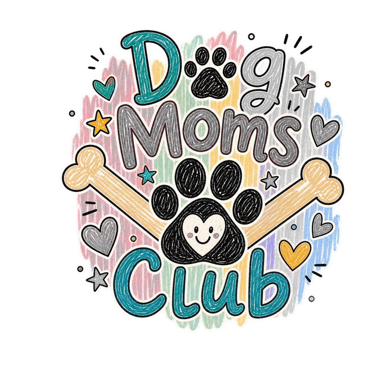 Dog Moms Club Doodle sublimation instant shirt Variation C