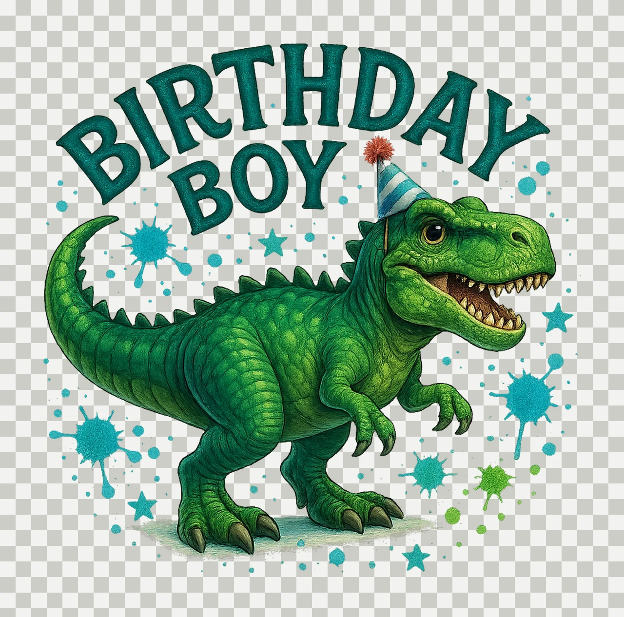 Birthday Boy Dinosaur Birthday Party Design Dino Artwork transparency and detail preview thumbnail