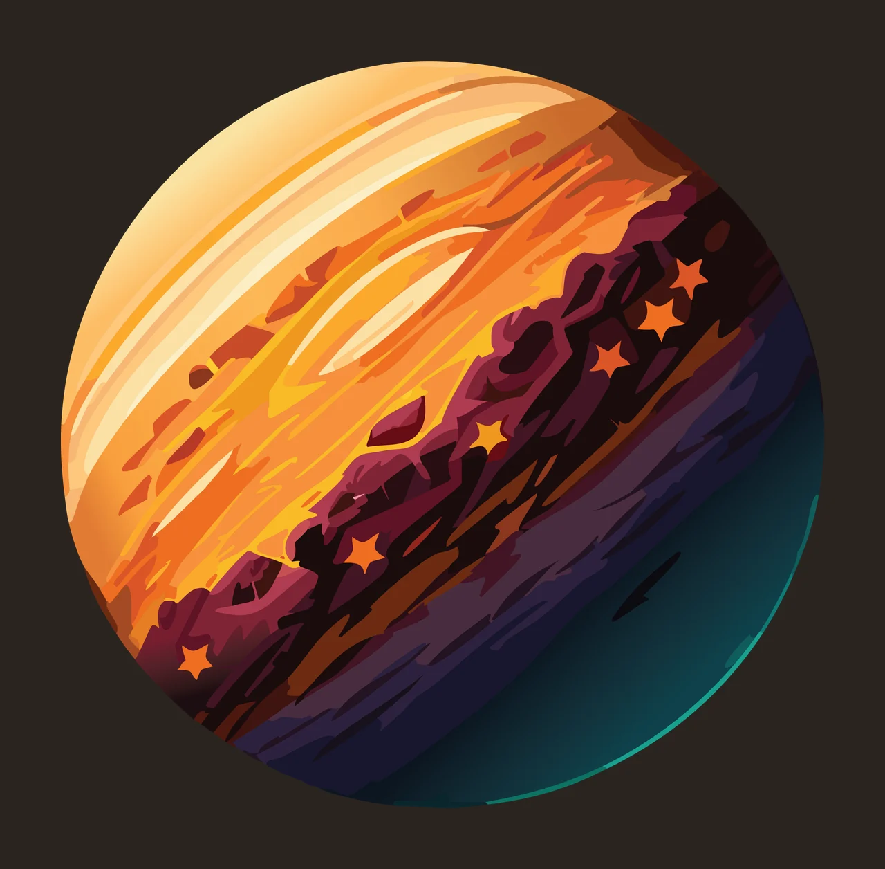 Abstract Circular Sketch Of Planet circling sphere line black contrast preview thumbnail
