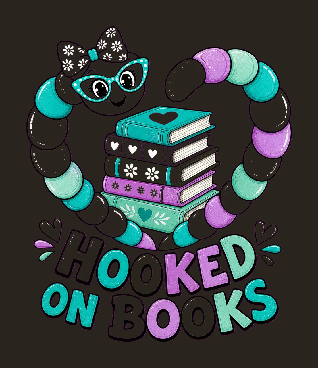 Book Lover Reading Worm Preppy sublimation Variation D contrast preview thumbnail
