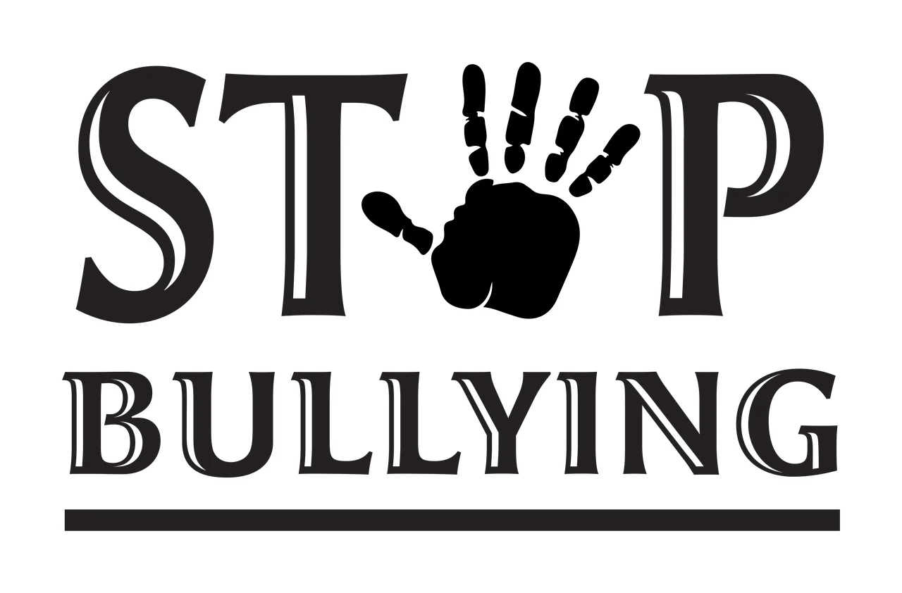 Anti Bullying Stop Bullying Text Graphic hand print letters