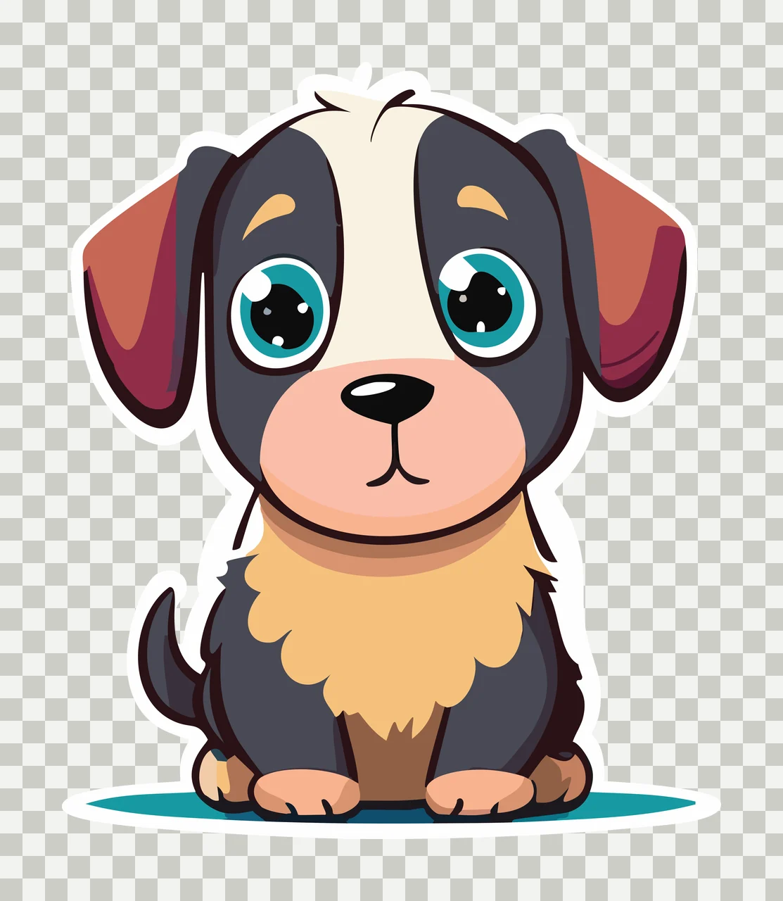 Animal Seated Puppy Drawing Black Silhouette sitting ears tail transparency and detail preview thumbnail
