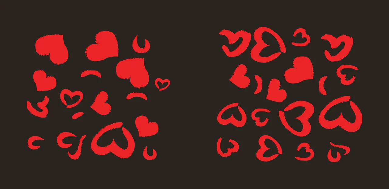 Heart Can Glass Wrap Shaped Brush Stroke Collection hearts contrast preview thumbnail