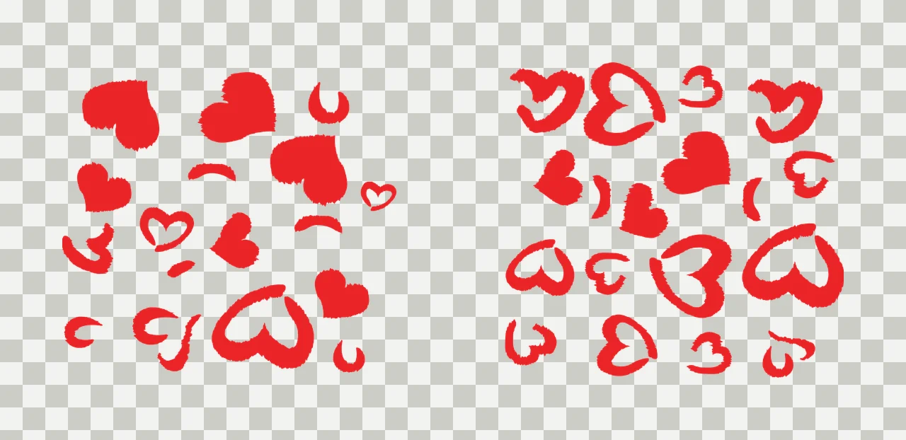 Heart Can Glass Wrap Shaped Brush Stroke Collection hearts transparency and detail preview thumbnail