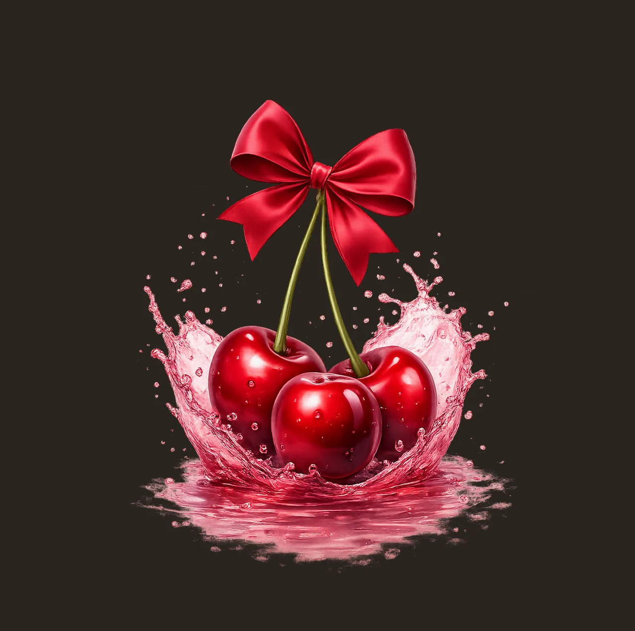 Red Cherries Coquette Bow Design Shirt Sublimation Cherry contrast preview thumbnail