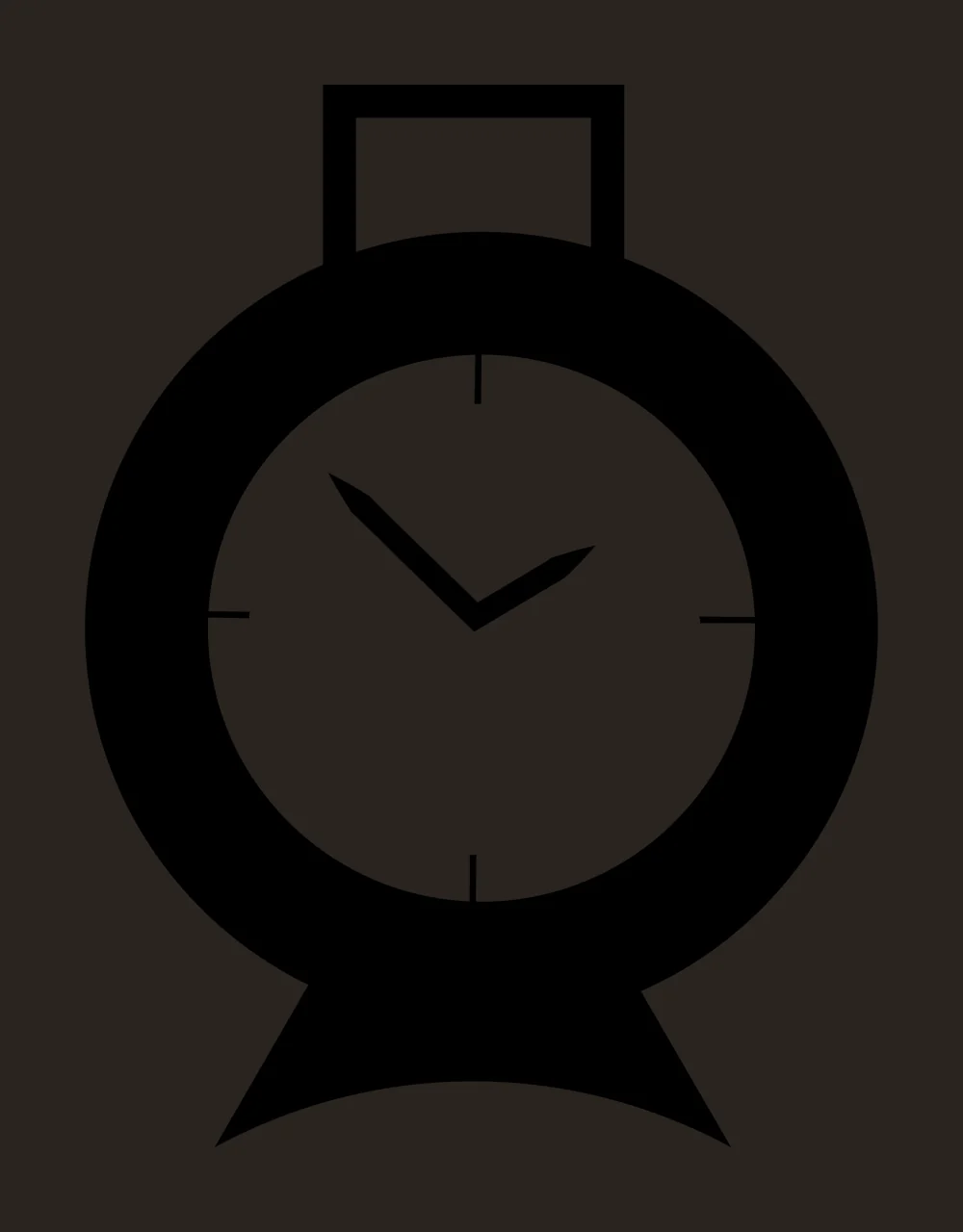 Alarm Clock With Circle And Hands In Black contrast preview thumbnail