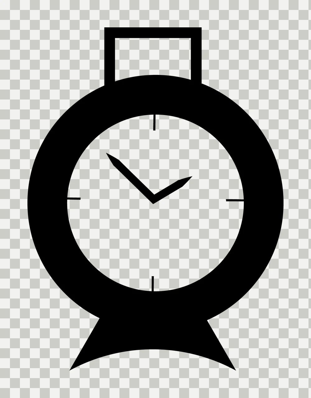 Alarm Clock With Circle And Hands In Black transparency and detail preview thumbnail