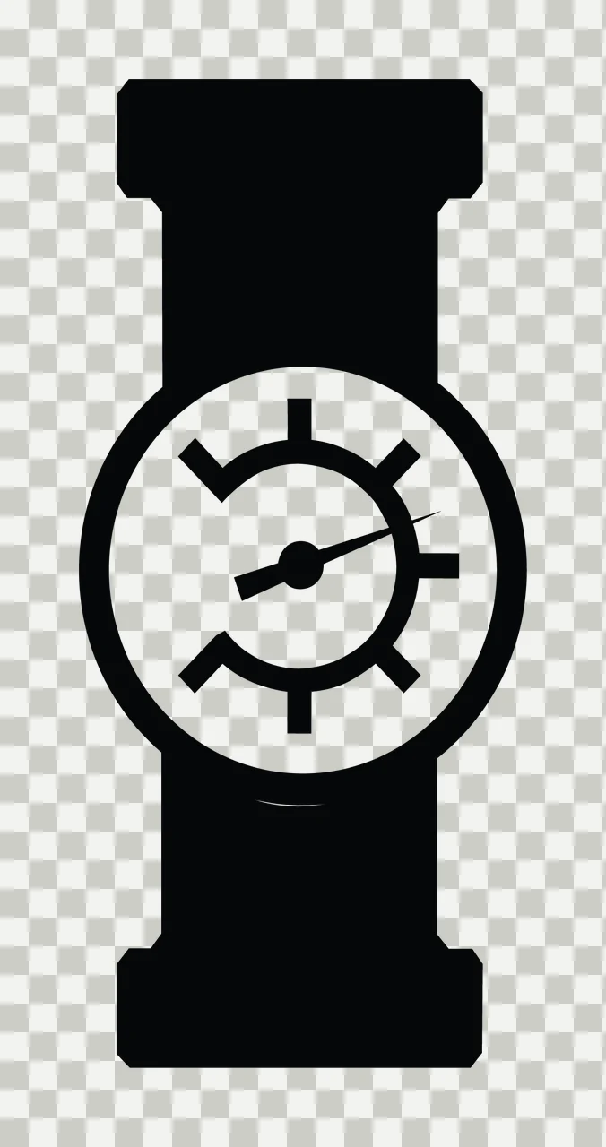 Black Gauge Meter Symbol With Needle Positioned monitoring transparency and detail preview thumbnail