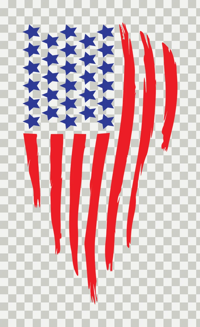 Flag Stars And Stripes Snippet vertical hanging distressed transparency and detail preview thumbnail