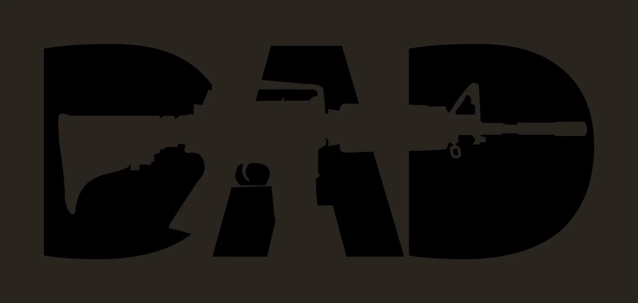 Dad Text Integrated With Letters And Rifle contrast preview thumbnail