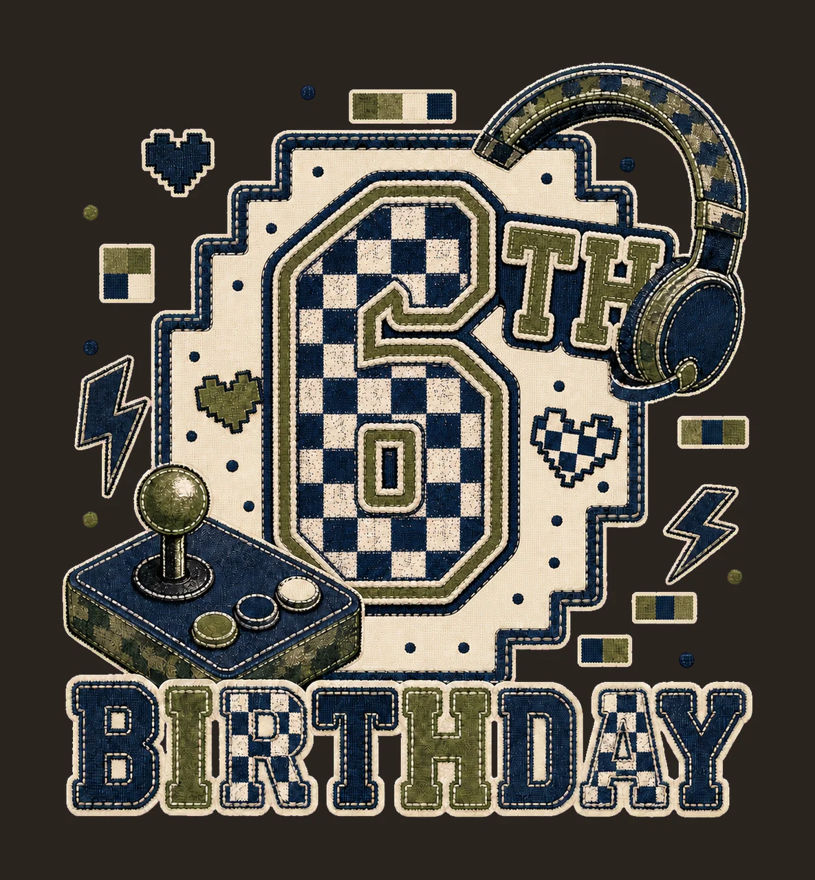 Star Camo Gamer Birthday age 06 contrast preview thumbnail