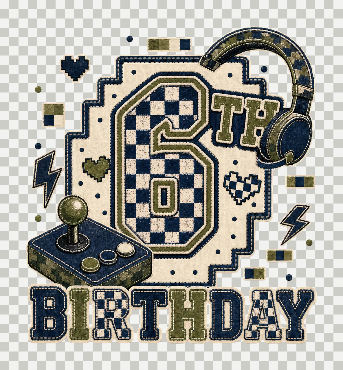 Star Camo Gamer Birthday age 06 transparency and detail preview thumbnail