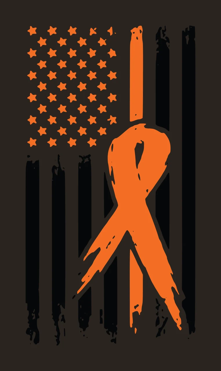 Awareness United States Flag With Ribbon distressed black white contrast preview thumbnail