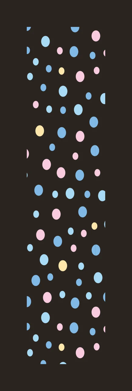 Polka dot pattern with circles pastel blue dots pastel pink dots and pastel yellow dots contrast preview thumbnail