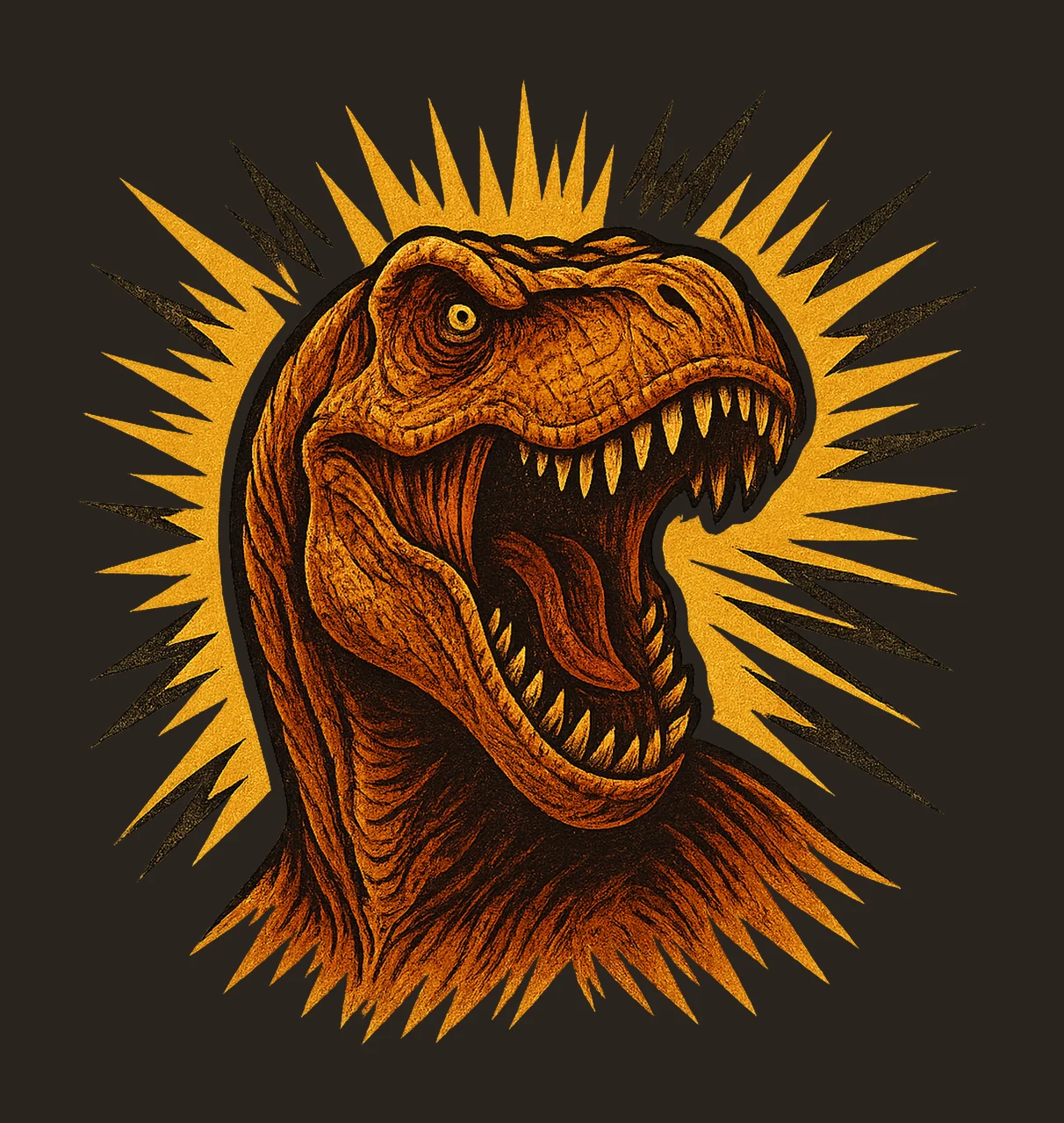 Realistic Rex Head Dinosaur Artwork Sublimation Design contrast preview thumbnail