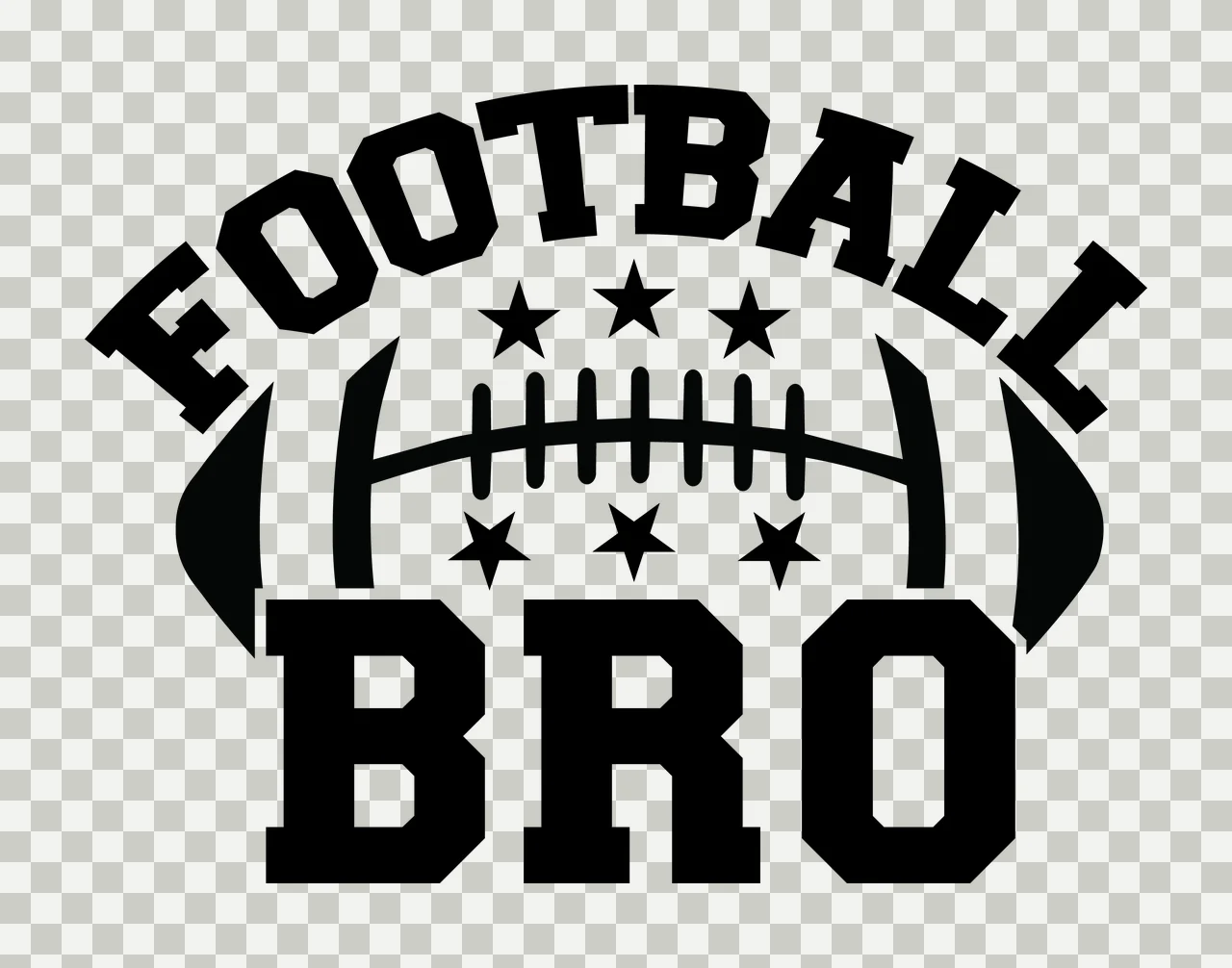 Football Bro Curved Text With And Six Small American stars transparency and detail preview thumbnail