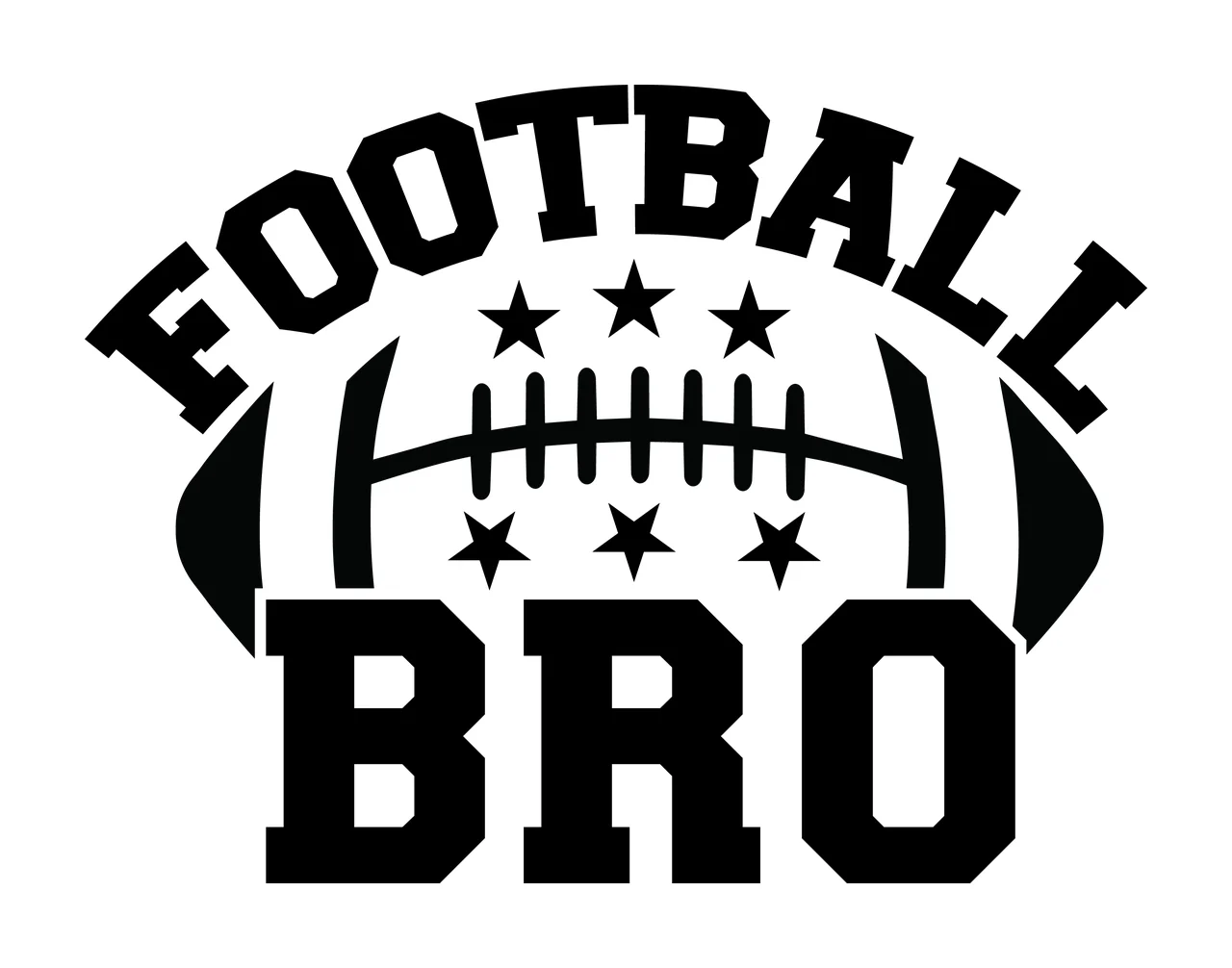 Football Bro Curved Text With And Six Small American stars