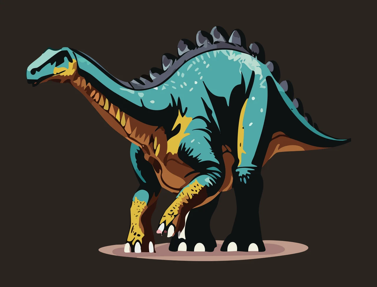 Dinosaur Stegosaurus Silhouette Side Profile standing plates contrast preview thumbnail