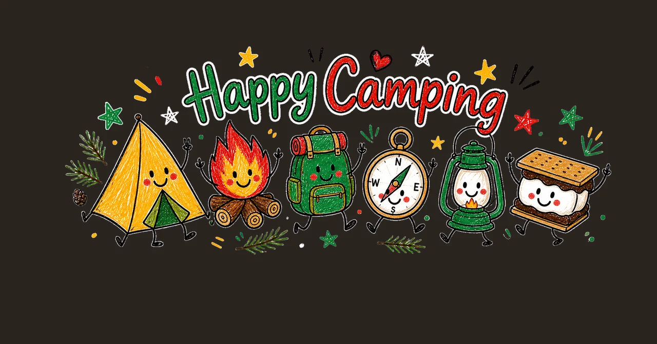 Happy Camping Doodle sublimation instant shirt Variation B contrast preview thumbnail