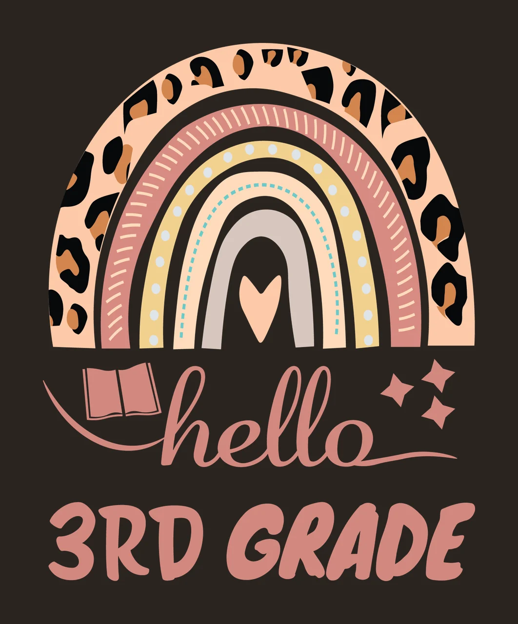 School Rainbow Book Star heart stars black white education Variation contrast preview thumbnail