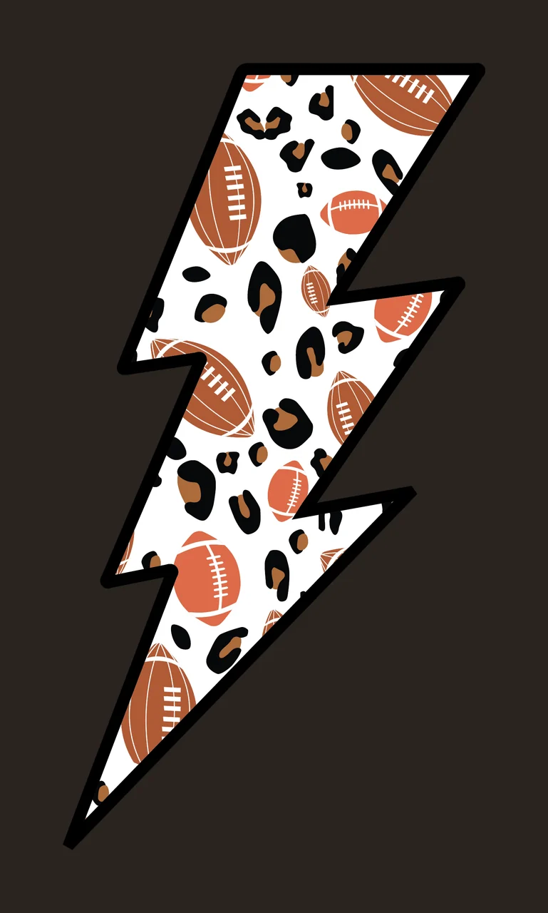 Bolt Football Patterned Lightning Shape outline black pattern contrast preview thumbnail