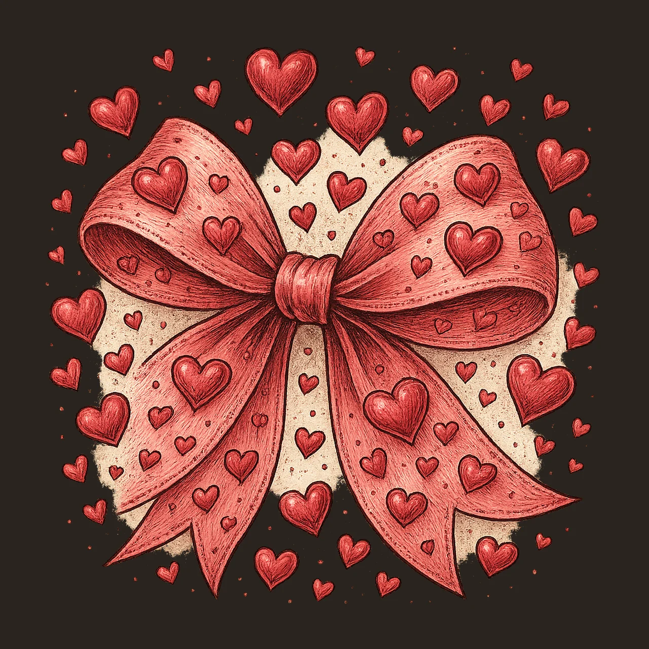 Valentines Day Heart Coquette Bow Retro Valentine Design contrast preview thumbnail