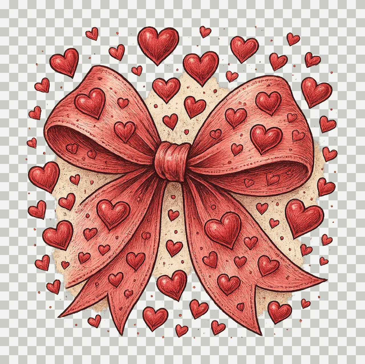 Valentines Day Heart Coquette Bow Retro Valentine Design transparency and detail preview thumbnail