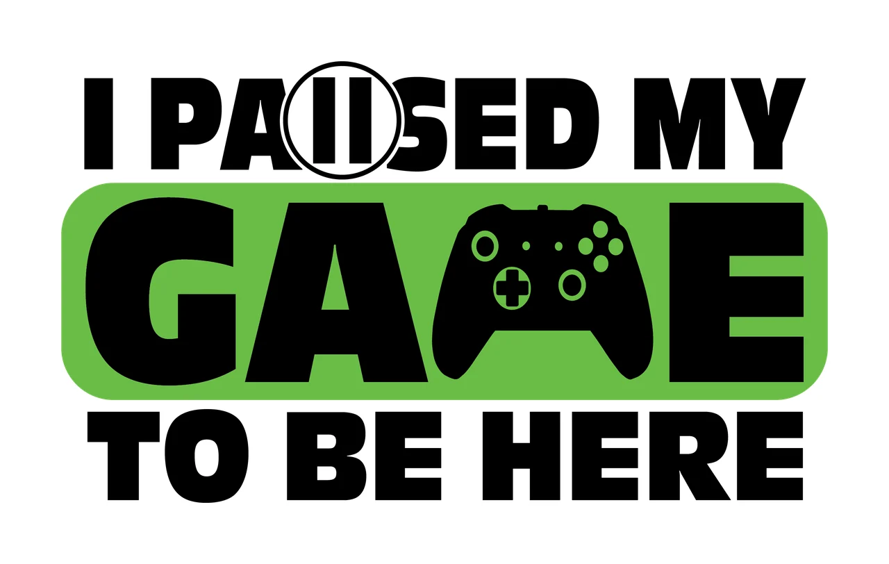 Black Typography Quote Featuring A Pause Icon As Displaying