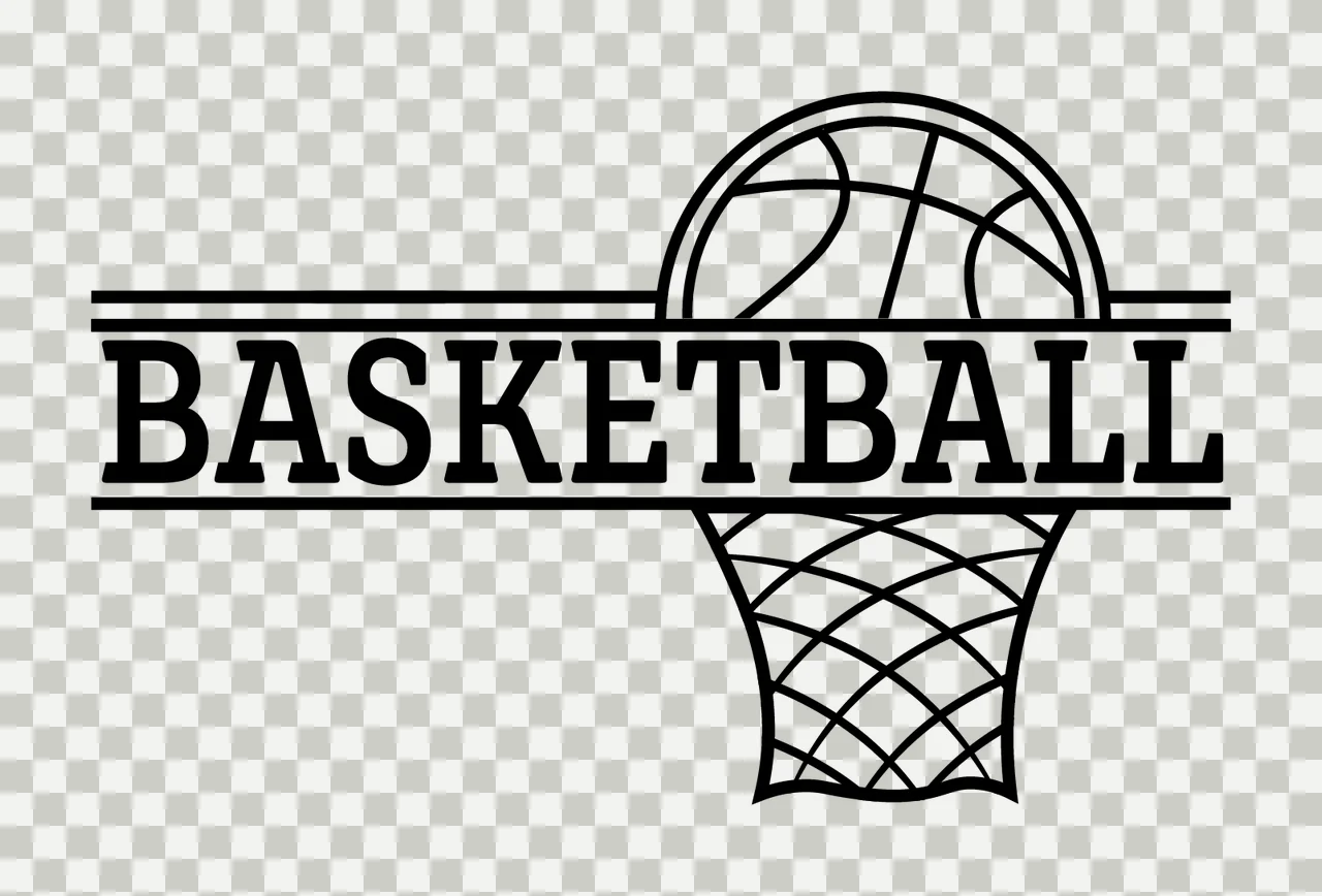 Basketball Hoop Net Line Art Graphic black sport and white transparency and detail preview thumbnail