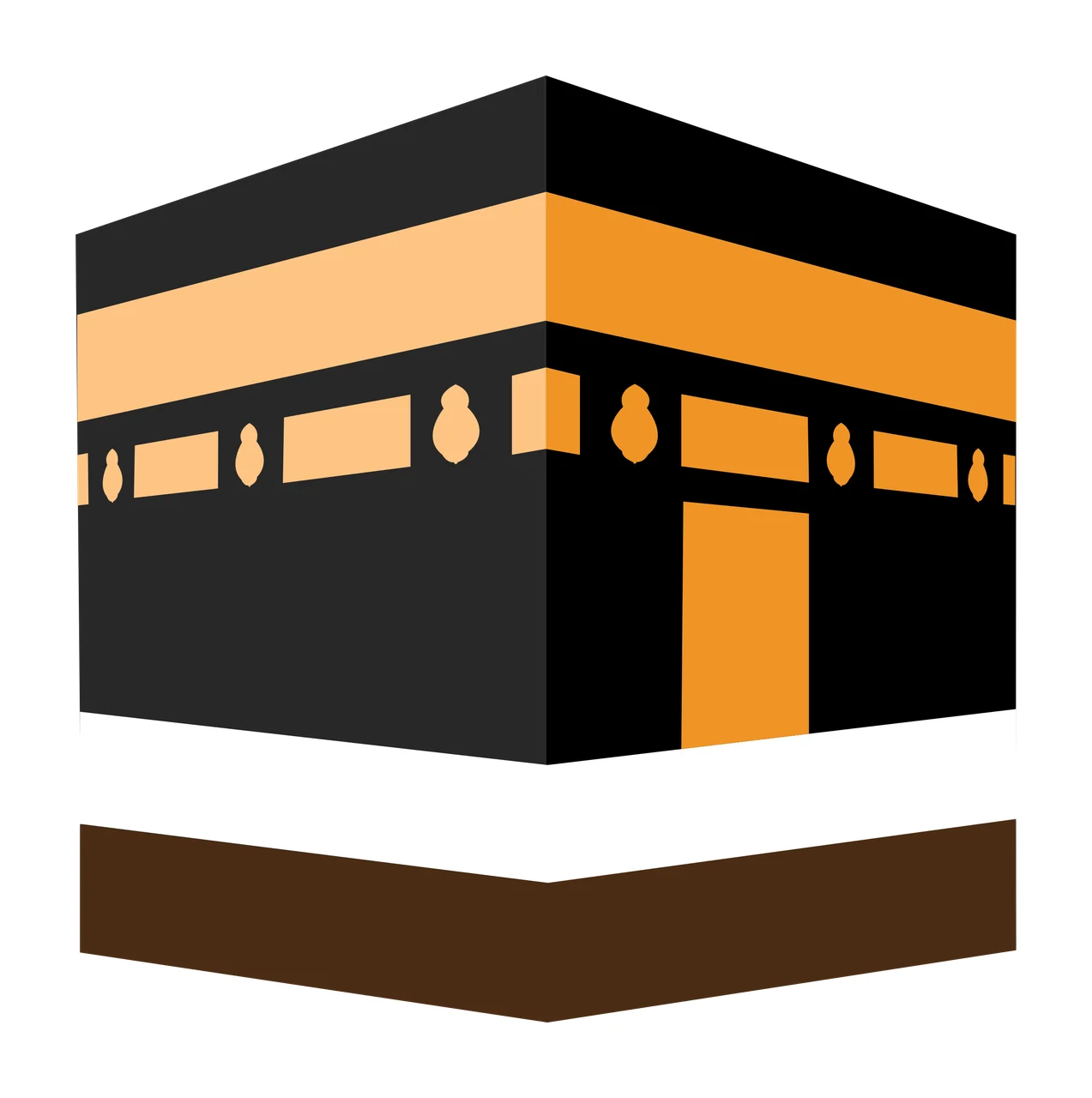Solid Black Isometric Cube shape geometry minimalist perspective