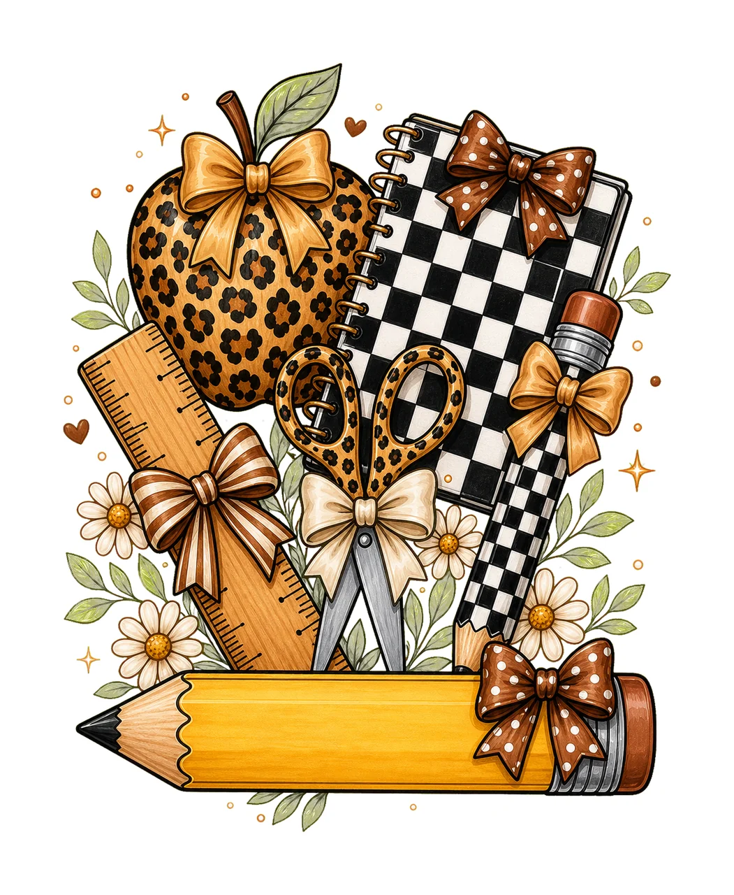 Custom Teacher Apple Teacher Love Inspire School Variation E