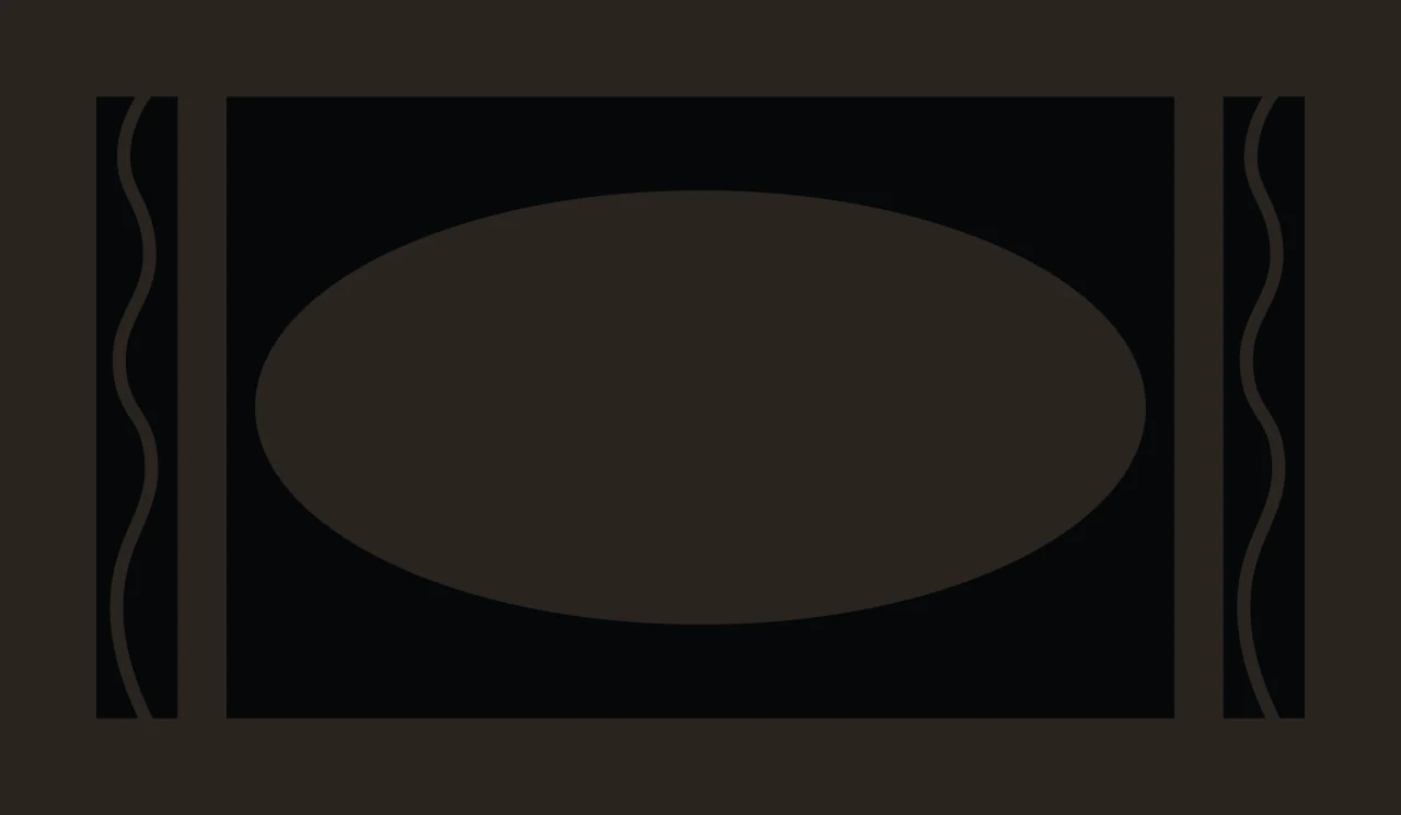 Black And White Decorative Oval Label contrast preview thumbnail