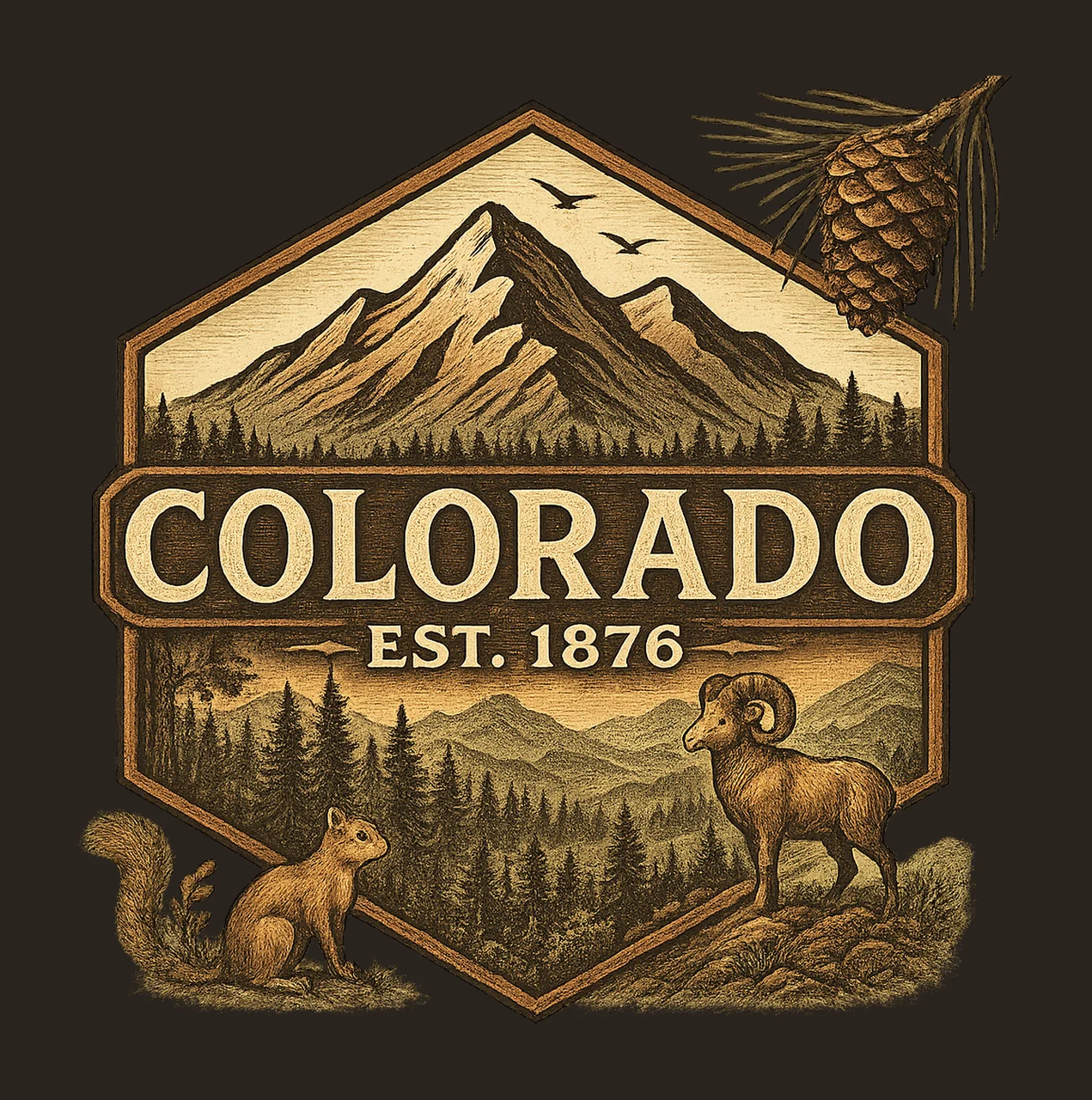 Colorado Mountains Adventure Hiking Shirt Design Mountain contrast preview thumbnail