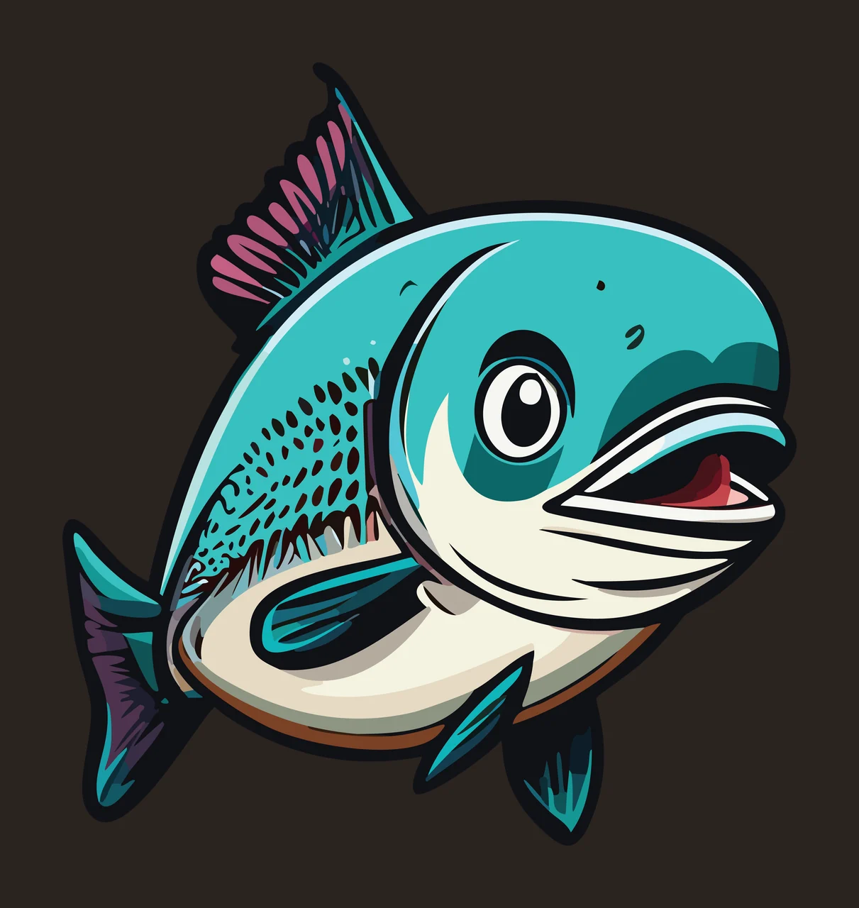 Animal Black Silhouette Of Swimming Fish white aquatic shape contrast preview thumbnail