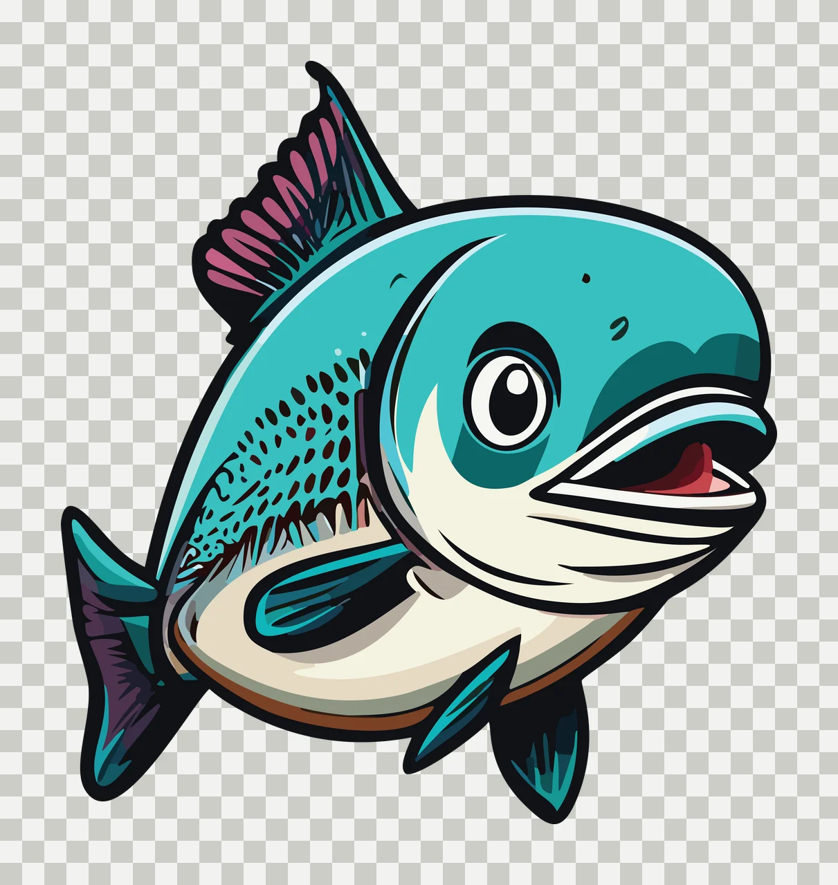 Animal Black Silhouette Of Swimming Fish white aquatic shape transparency and detail preview thumbnail