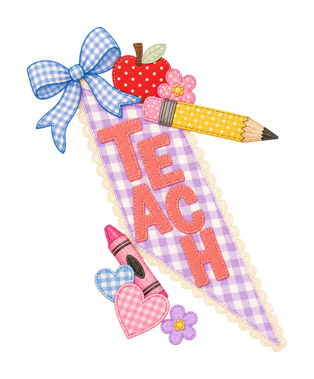 Teacher Pennant Flag First Day of School Cute Variation B