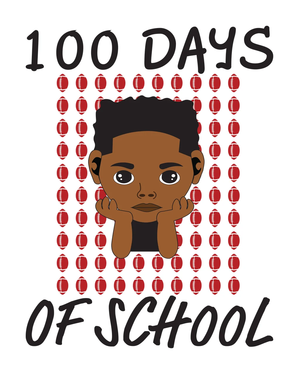 Black 100 Days Of School Text Design celebrating number letter