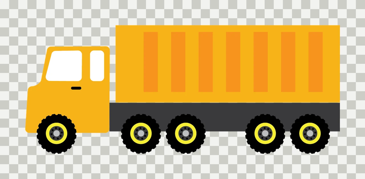 Box Truck Silhouette With Wheels black vehicle transport transparency and detail preview thumbnail