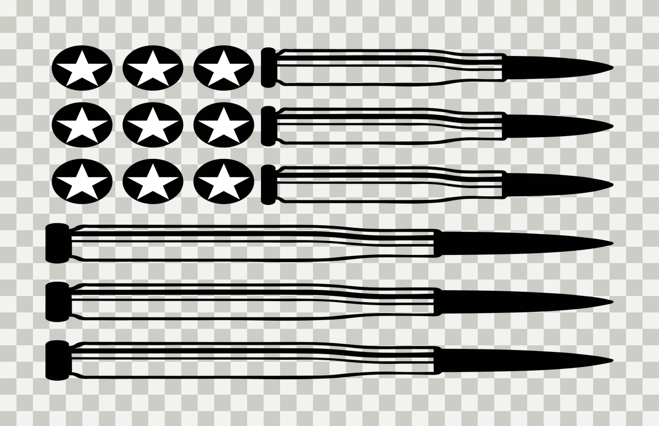 Flag Ammunition And Bullet Composition arranged bullets circles transparency and detail preview thumbnail