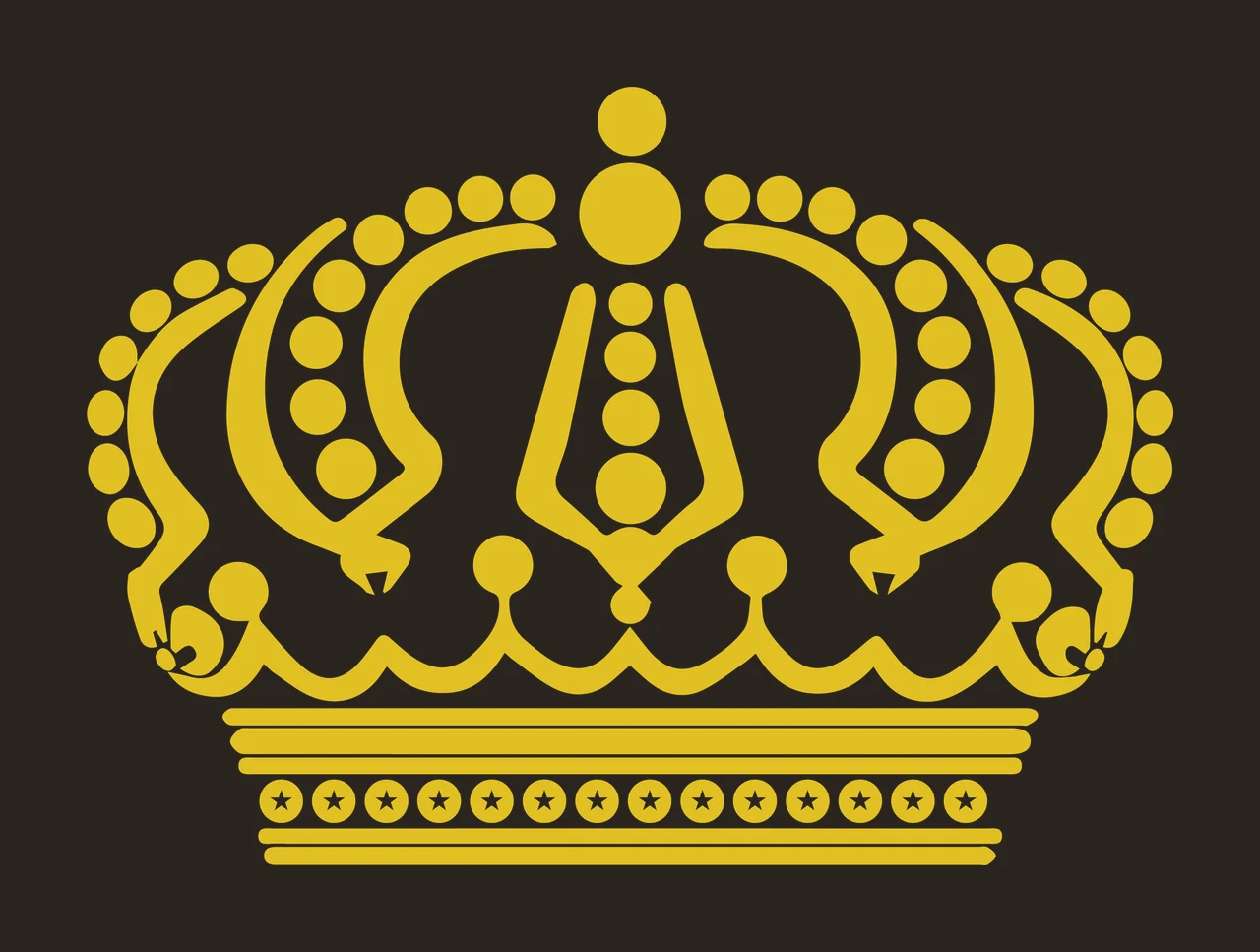Black Decorative Crown Graphic circles lines stars white plain contrast preview thumbnail