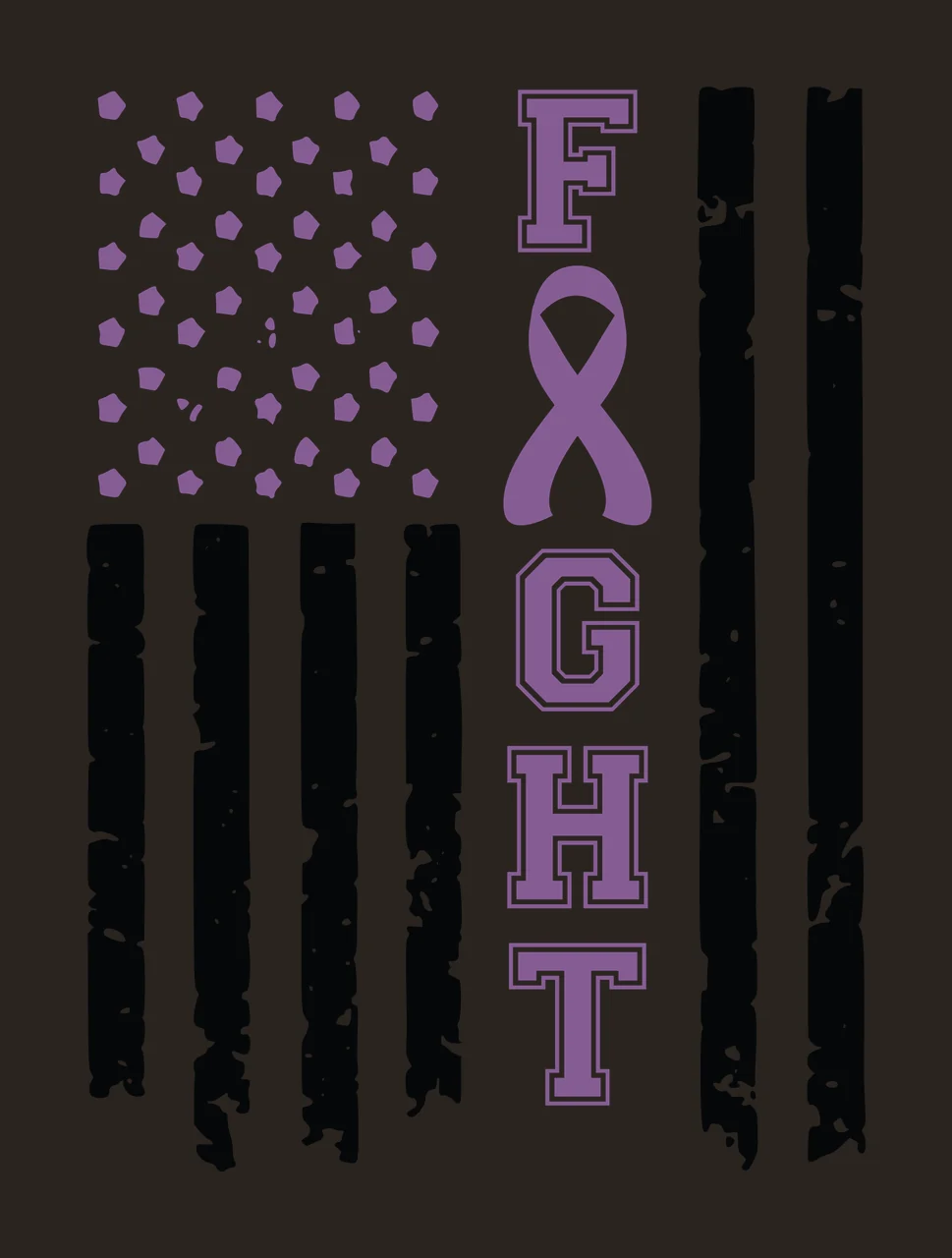 Fight Flag With Ribbon Icon stars stripes distressed black contrast preview thumbnail