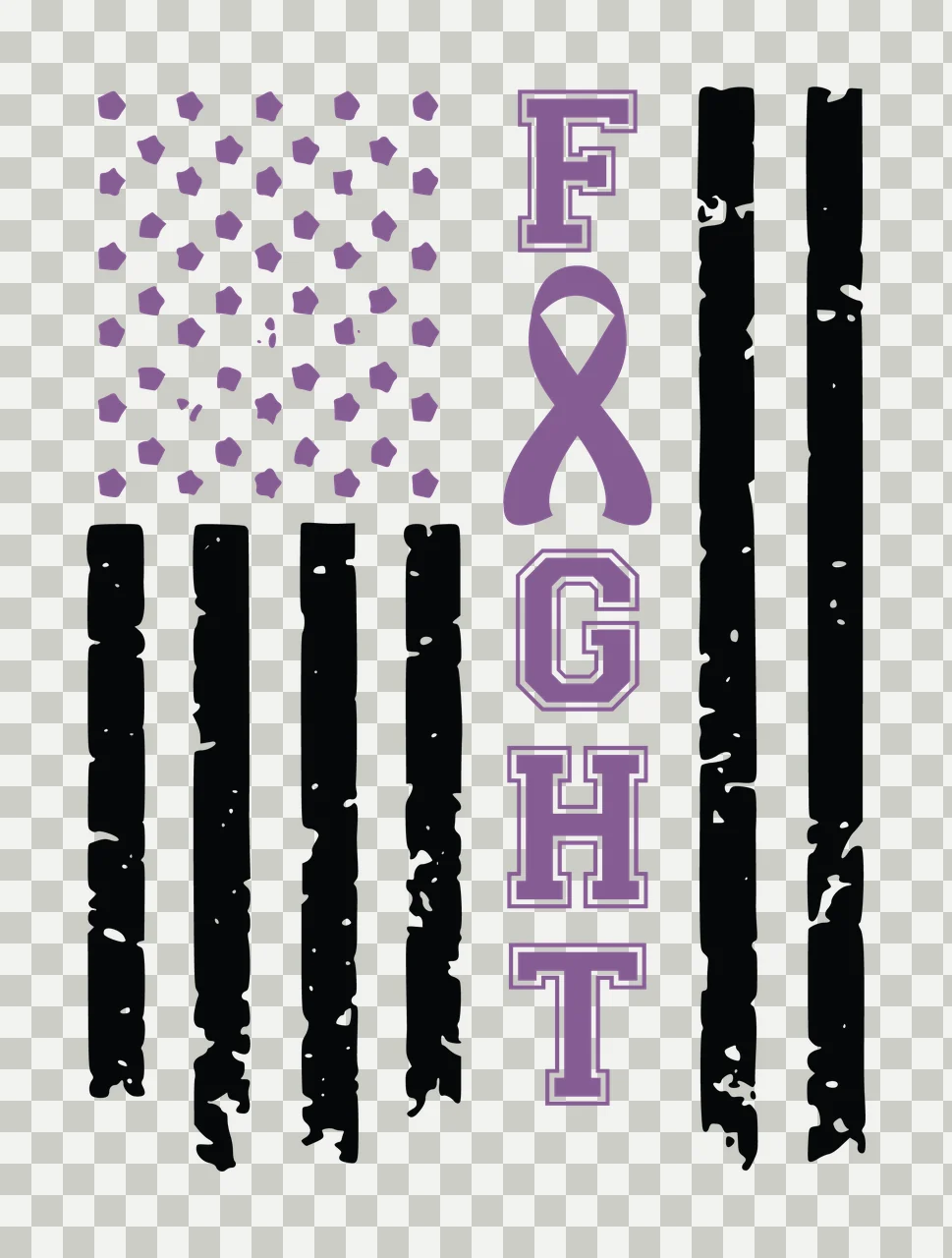 Fight Flag With Ribbon Icon stars stripes distressed black transparency and detail preview thumbnail
