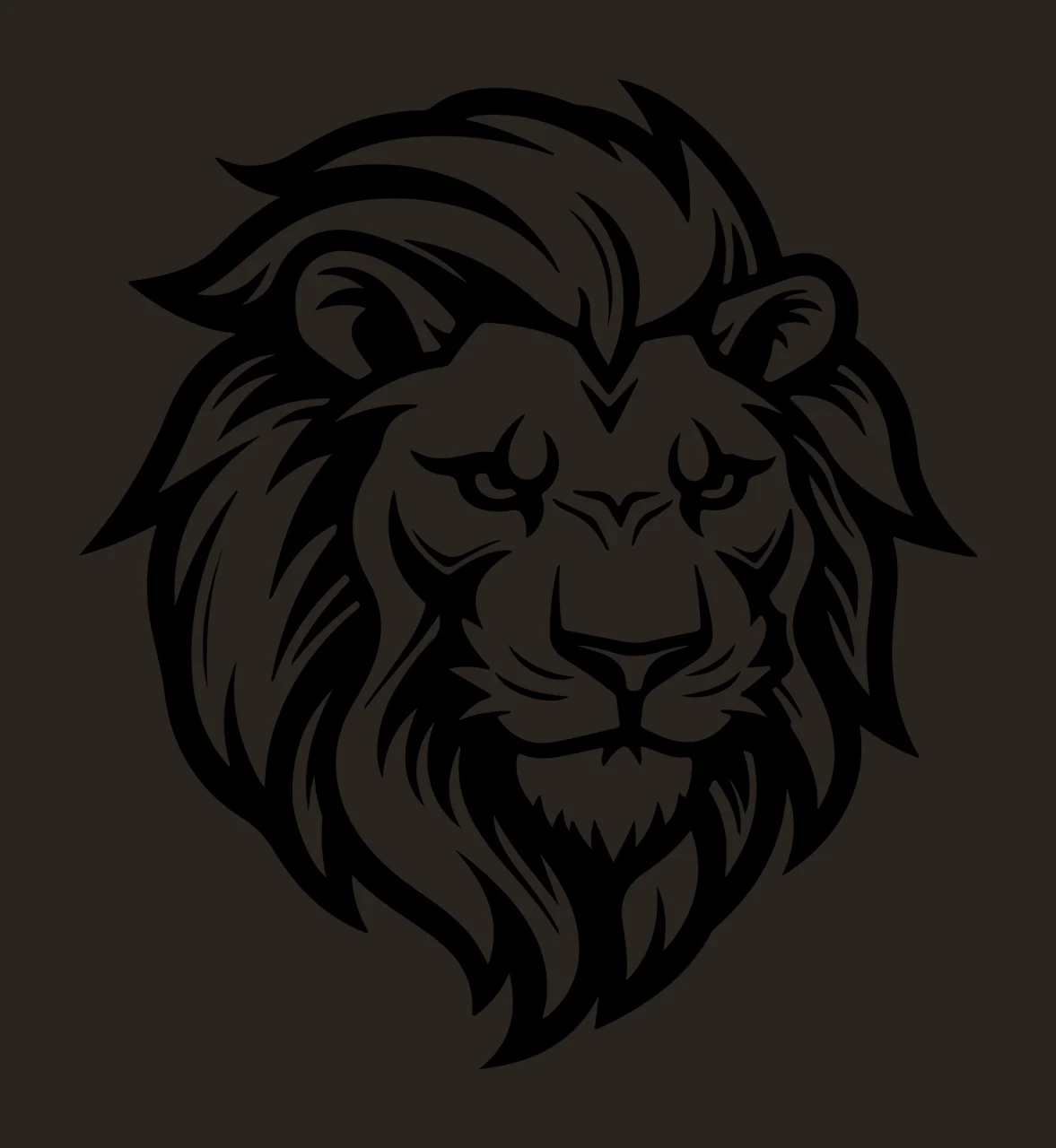 Lion Head Detailed Silhouette Icon mane graphic illustration contrast preview thumbnail